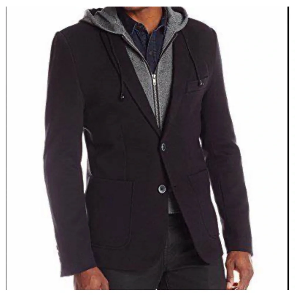 PROJEK RAW BLACK WITH REMOVABLE HOOD KNIT BLAZER